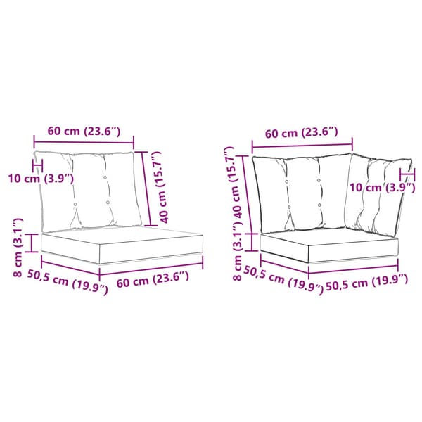Utomhussoffset med kudde 4 pcs Vit och Beige