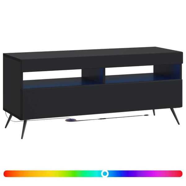 LED TV-skåp Svart Konstruerat trä