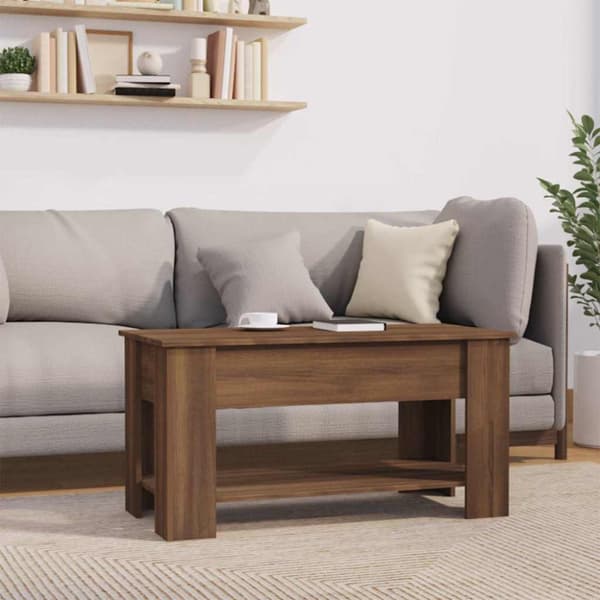Soffbord brun ek 101x49x52 cm konstruerat trä