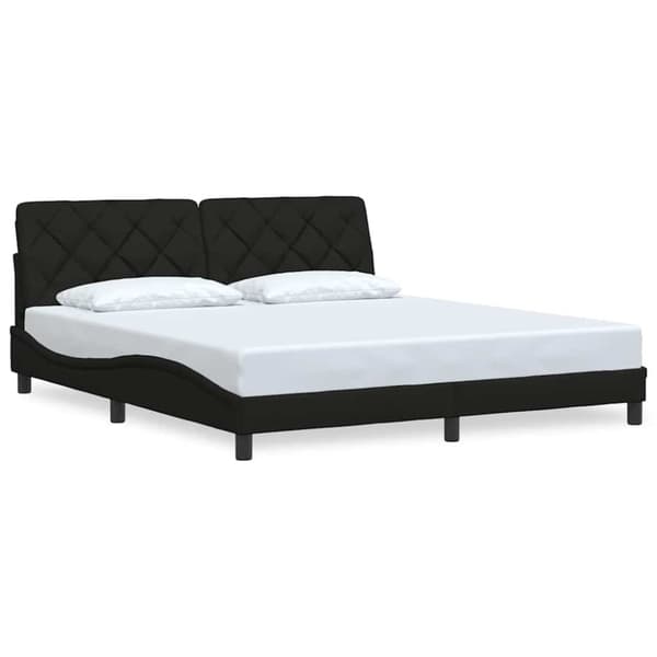 Bed Frame without Mattress Black 180x200 cm Fabric