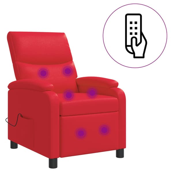 Massagefåtölj Röd Konstläder
