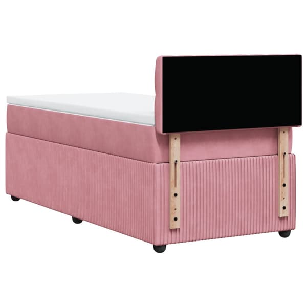 Ramsäng med madrass rosa 100x200 cm sammet