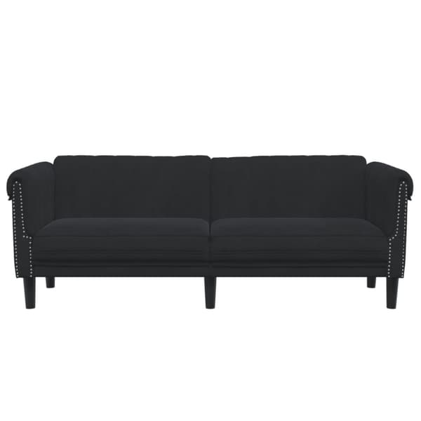 Soffa 3-sits svart sammet
