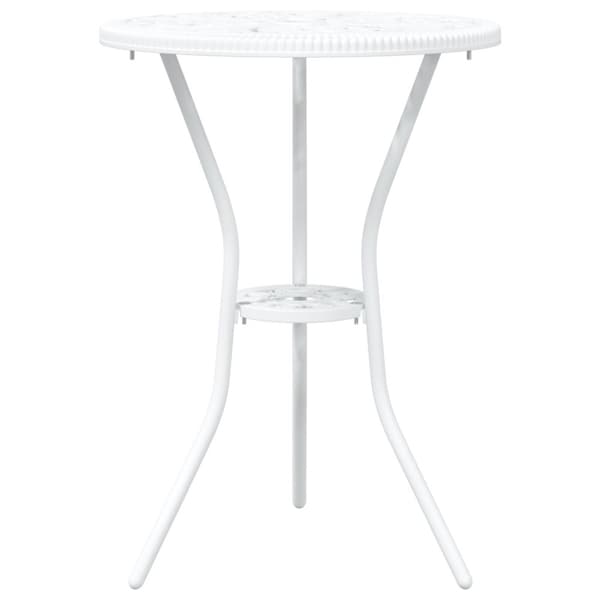 Trädgårds Bistro Set 3 pcs Vit Aluminium