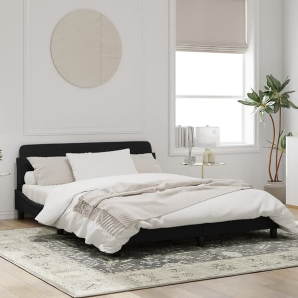 Bed Frame "Dover" Black 160x200 cm Velvet