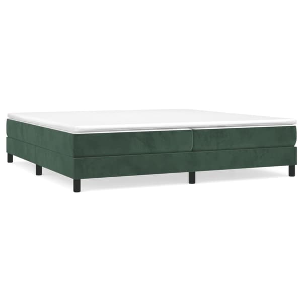 Boxspring-sängram mörkgrön 200x200 cm sammet