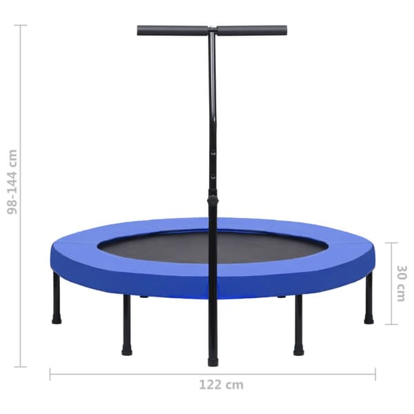 Studsmatta med handtag och säkerhetsskydd 122 cm