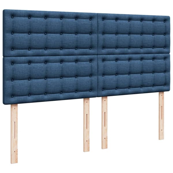 Ramsäng med madrass blå 200x200 cm tyg