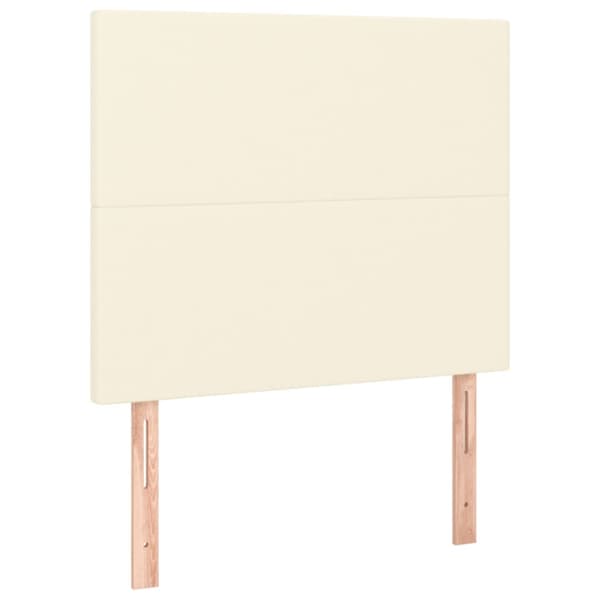 Sänggavel krämfärgad 100x5x118/128 cm konstläder