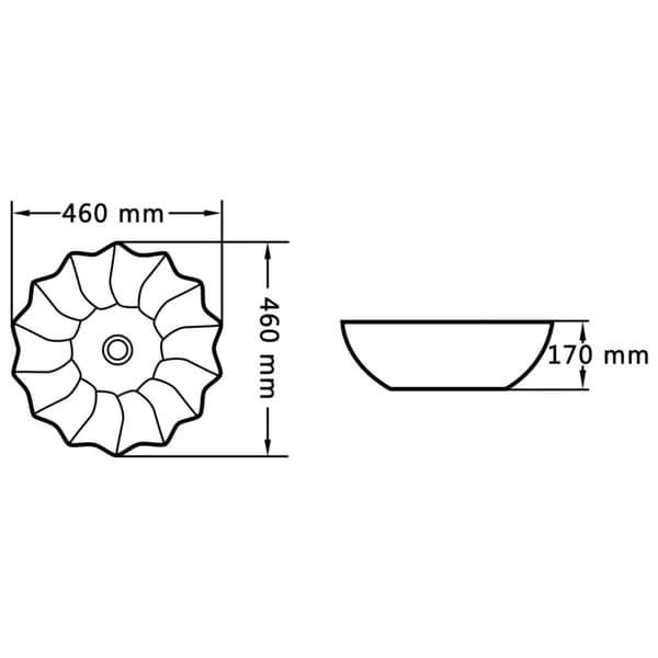 Handfat 46x17 cm keramik vit
