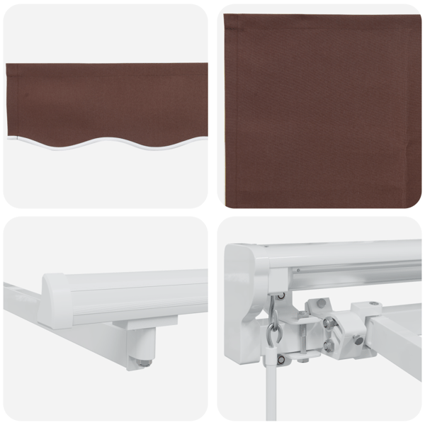 Markisram Brun 400 x 200 cm Polyester med PU-beläggning