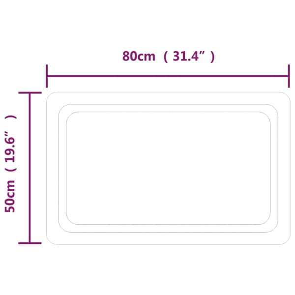 Badrumsspegel LED 80x50 cm