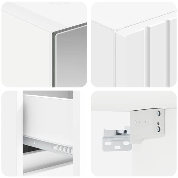 Badrumsmöbelset 4 pcs Vit Konstruerat trä och glas