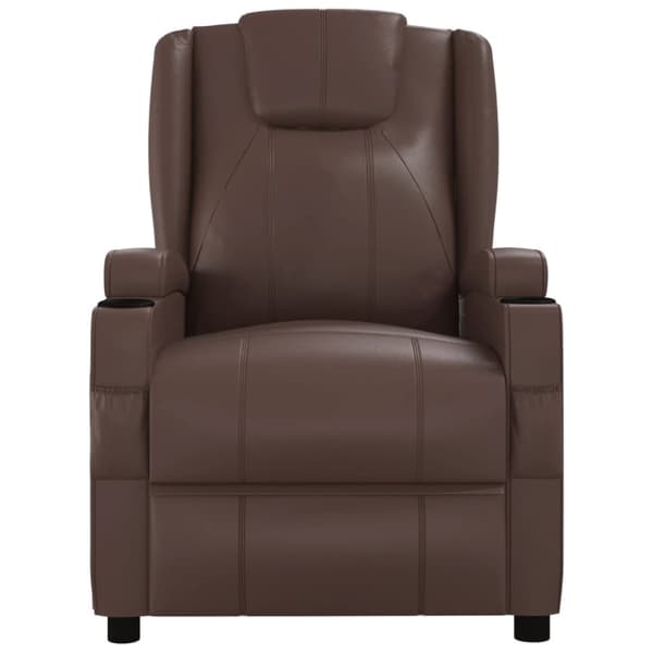 Reclinerfåtölj brun konstläder