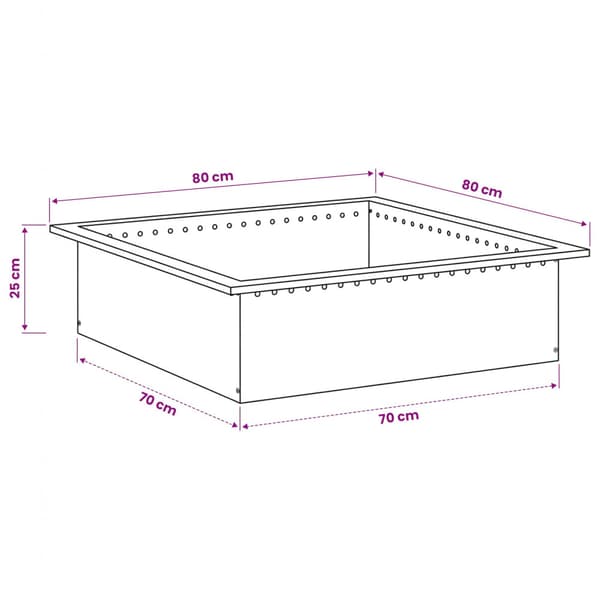 Eldstad ring Svart 80 x 80 x 25 cm Stål