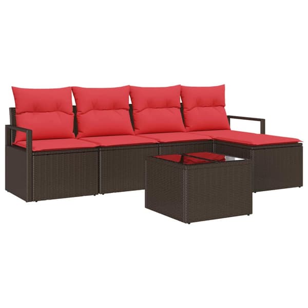 Soffset med kudde 6 pcs Brun konstrotting