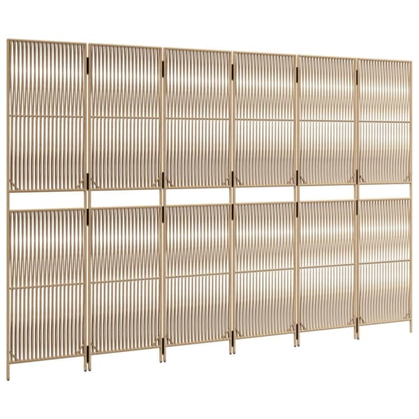 Rumsavdelare 6 paneler beige konstrottning