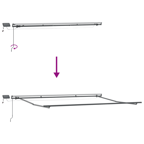 Utfällbar markis Vit 500 ×300 cm tyg