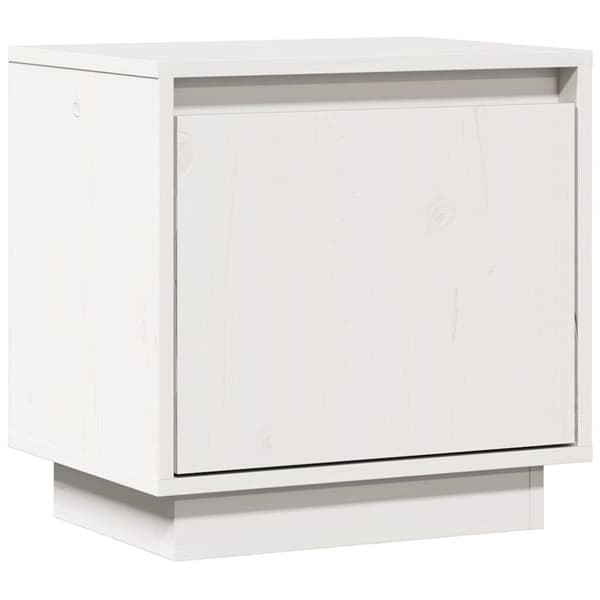 Sängbord vit 40x30x40 cm massiv furu
