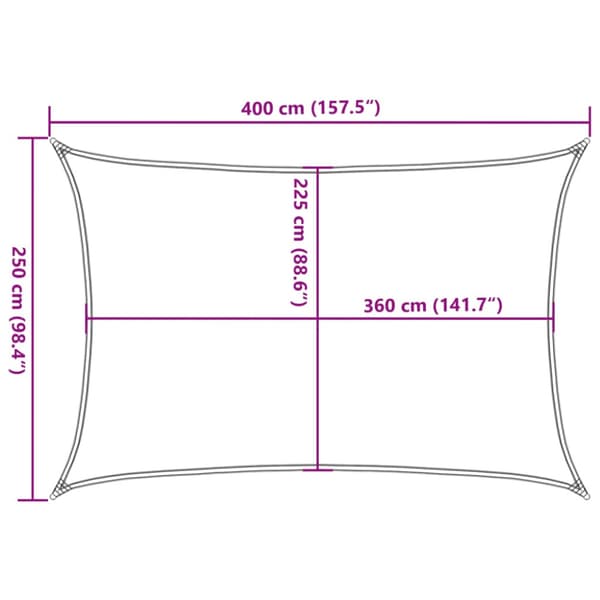Solsegel 160 g/m² vit 2,5x4 m HDPE