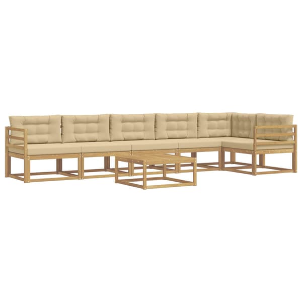 Utomhussoffset 7 pcs Vit och Beige 79 x 79 x 37 cm Polyester