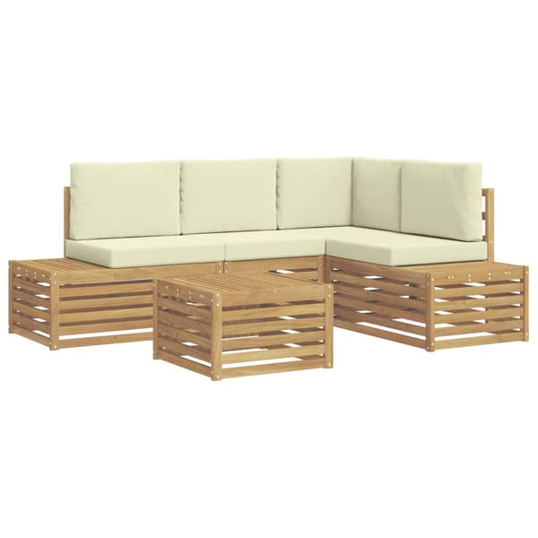 Utomhussoffset med kudde Vit 59 x 59 x 37 cm Polyester