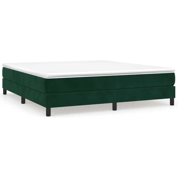 Boxspring-sängram mörkgrön 180x200 cm sammet