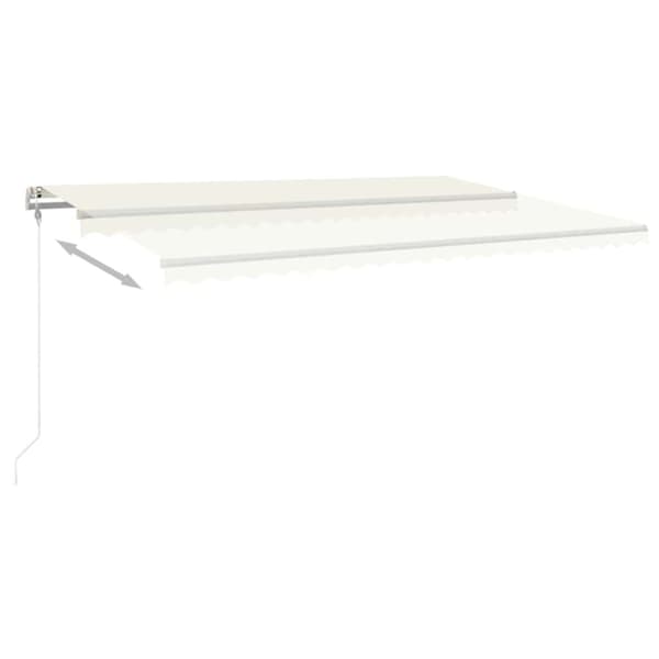 Automatisk markis med vindsensor & LED 500x300 cm gräddvit