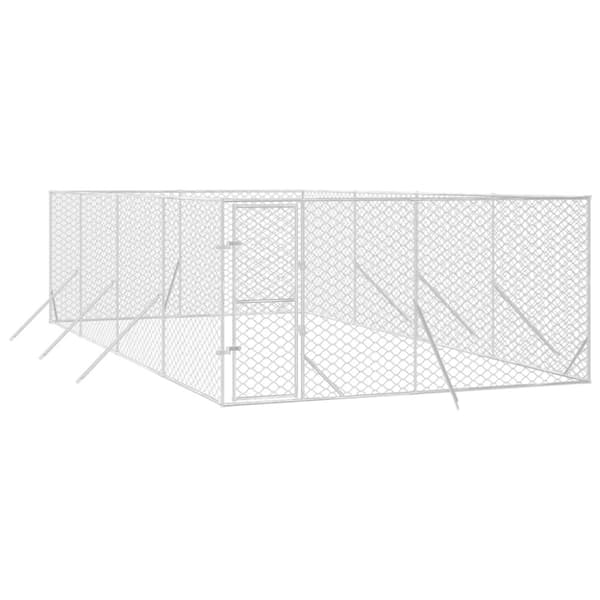 Hundgård för utomhusbruk silver 4x8x2 m galvaniserat stål