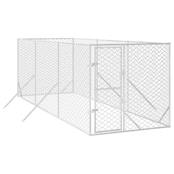 Hundgård för utomhusbruk silver 2x6x2 m galvaniserat stål