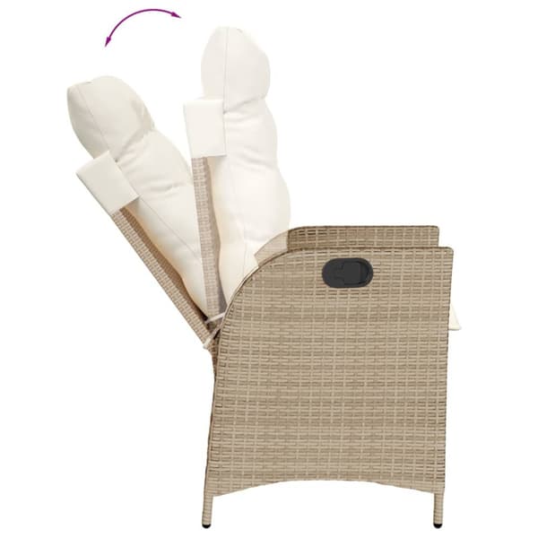 Bistrogrupp med dynor 3 delar beige konstrotting