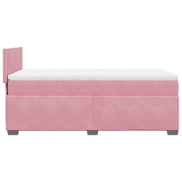 Ramsäng med madrass rosa 80x200 cm sammet