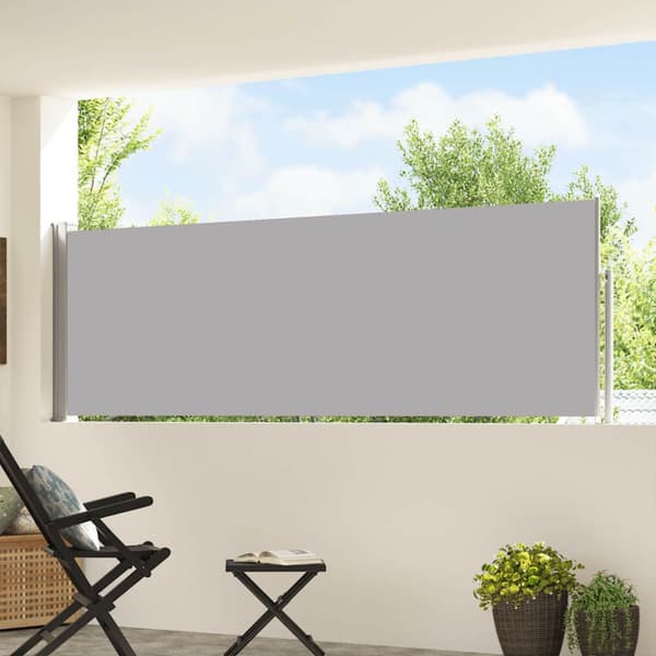Infällbar sidomarkis 100x500 cm grå