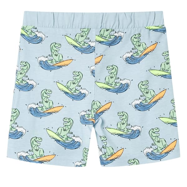 Barnpyjamas med korta ärmar ljusblå 128