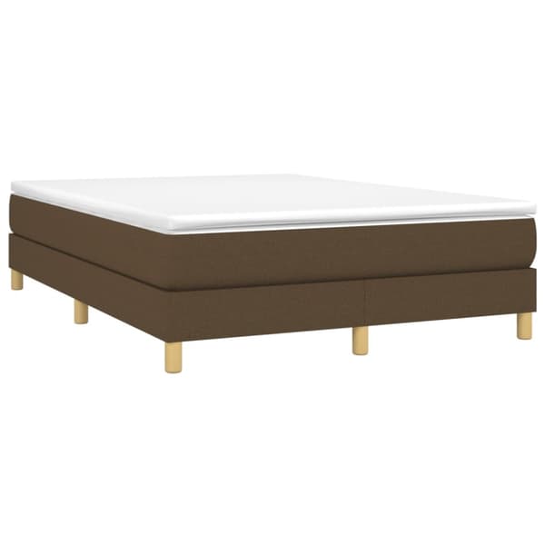 Boxspring-sängram mörkbrun 140x200 cm tyg