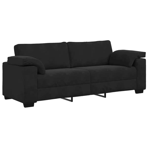 3-sitssoffa svart 220x77x82 cm sammet