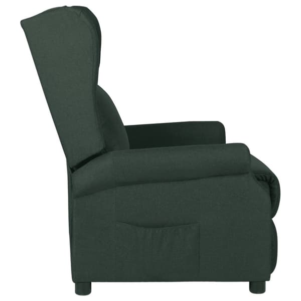Reclinerfåtölj mörkgrön tyg