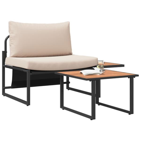 Trädgårdsoffset 2 pcs Taupe Stål