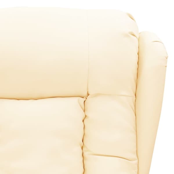 Reclinerfåtölj gräddvit konstläder