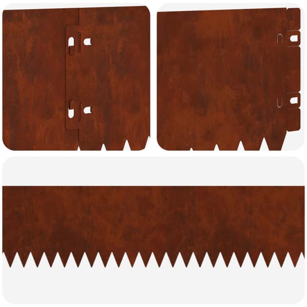 Kant för gräsmatta 10 pcs 103 x 15 cm Stål Rostig