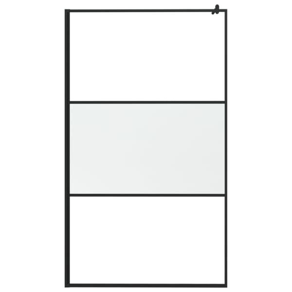 Duschvägg 115x195 cm halvfrostat ESG-glas svart