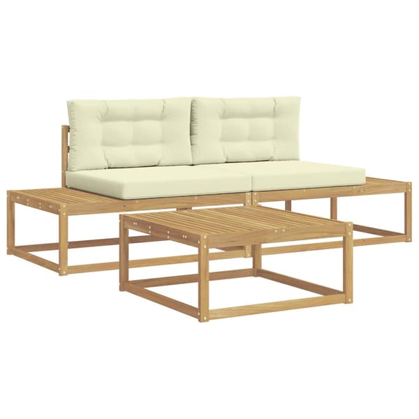 Utomhussoffset med kudde Vit 79 x 79 x 37 cm Polyester