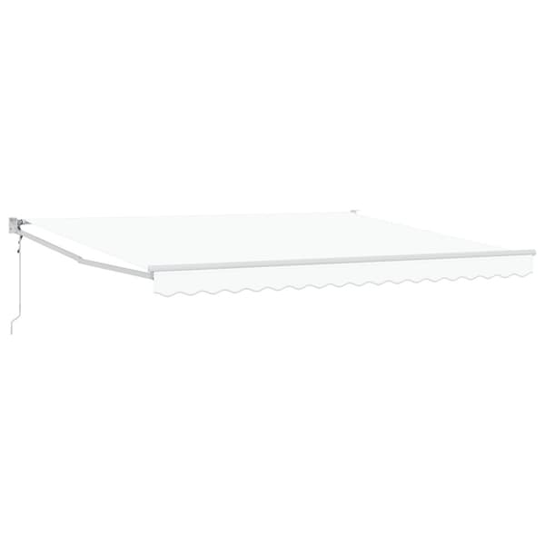 Utfällbar markis Vit 400 × 300 cm Polyester och aluminium