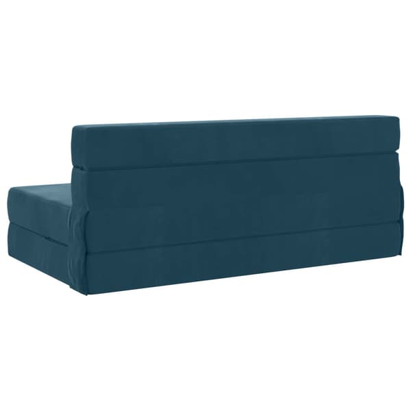 Fällsoffa säng Blå 203 x 152 x 15 cm Sammet
