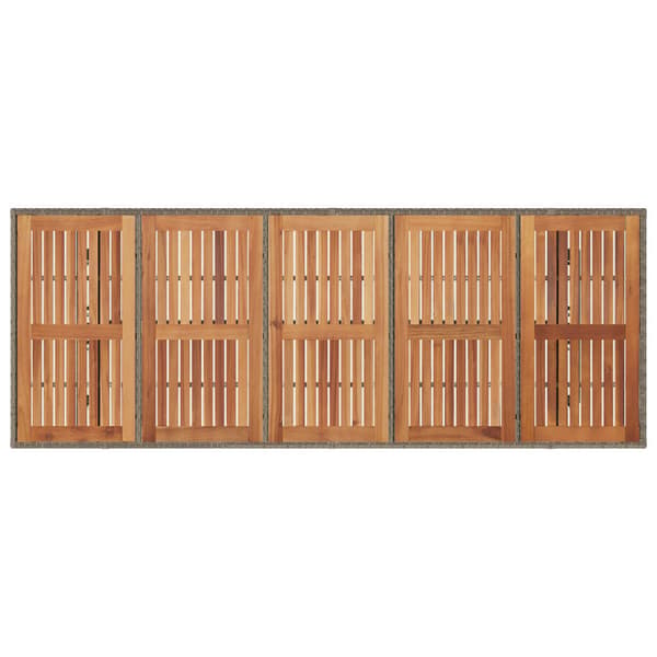 Trädgårdsmöbelset 9 pcs Grå konstrotting