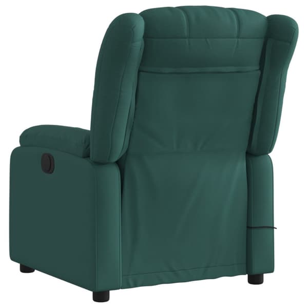 Massagefåtölj mörkgrön tyg