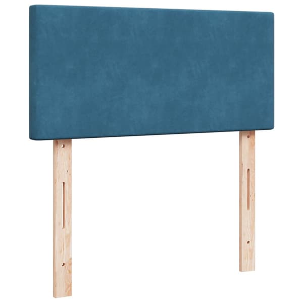 Ramsäng med madrass blå 90x200 cm sammet