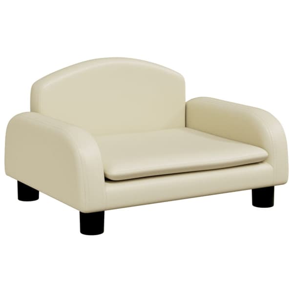 Barnsoffa gräddvit 50x40x30 cm konstläder