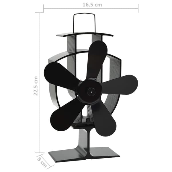 Kaminfläkt 5 blad svart