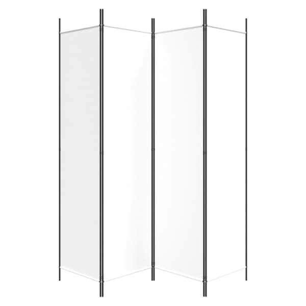 Rumsavdelare 4 paneler vit 200x200 cm tyg